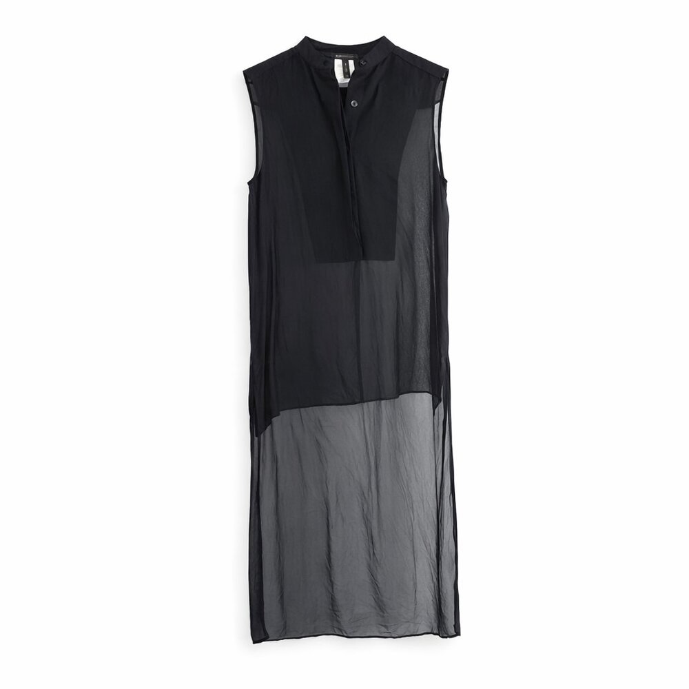 BCBGMAXAZRIA Black Silk Hi-Low Chiffon Top – Size XS